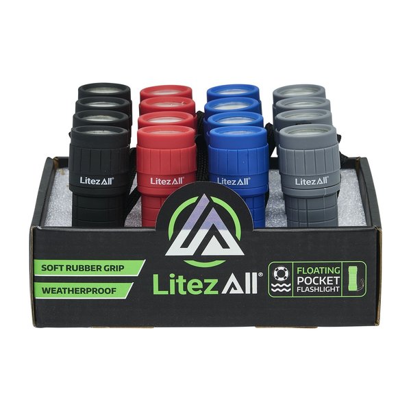 Litezall 100 Lumen All Weather Rubber Coated Flashlight LA-COB14RBR-16/64